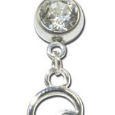 Banane acier fantaisie 1,6x10 infini et coeur cristal blanc