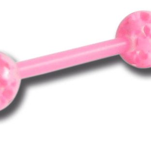 Barbell flexible 1,6x16 boules acryliques étoiles 6mm