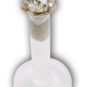 Labret BioFlex® 1,2X8 embout acier cristal griffé