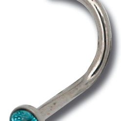 Stud nez titane métal 0.8 mm boule 2.3 mm cristal